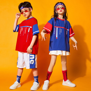 Hiphop dance costumes for girls boys rapper singers gogo dancers street jazz dance outfits for kids children school graduation photos sports game clothes for Kids