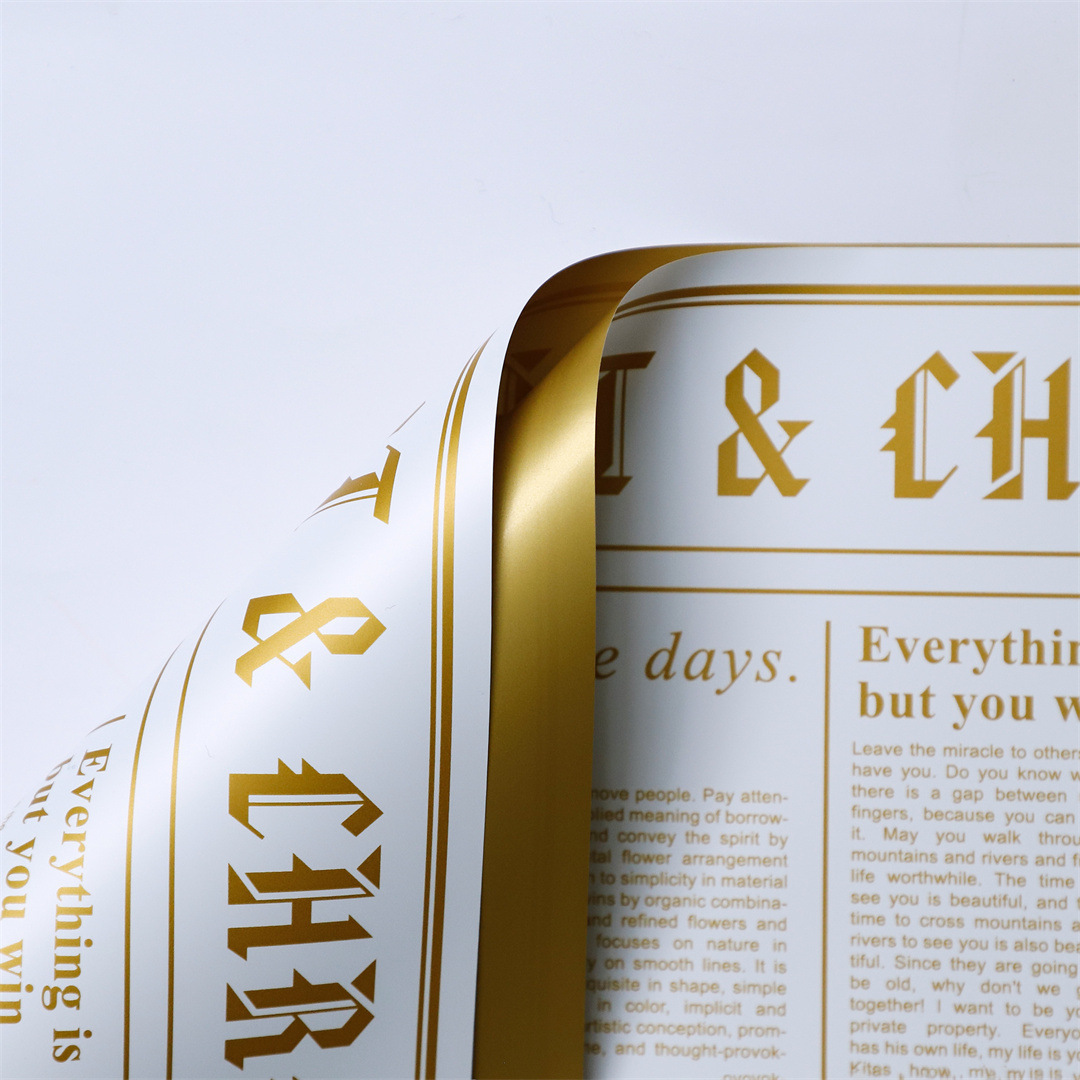 Nuevos productos de fábrica de fiesta de flores en inglés serie de papel de embalaje de flores bicolor florista paquete de flores de papel de embalaje de flores