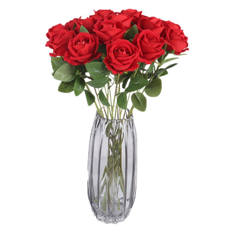 Маленькая фланелевая имитация розы Жемчужная роза Home Hotel Tanabata День Святого Валентина Роза украшения стены поддельные цветы оптом