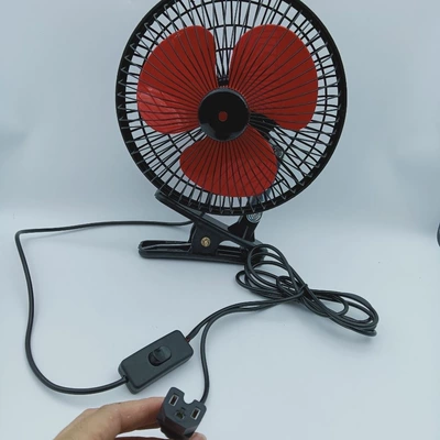 Electric Vehicle Fan, Battery-Powered Tricycle Digər kiçik elektrik cihazlar - 8inch-black-red-48-60v-pin-plug-automatic-shaking-head