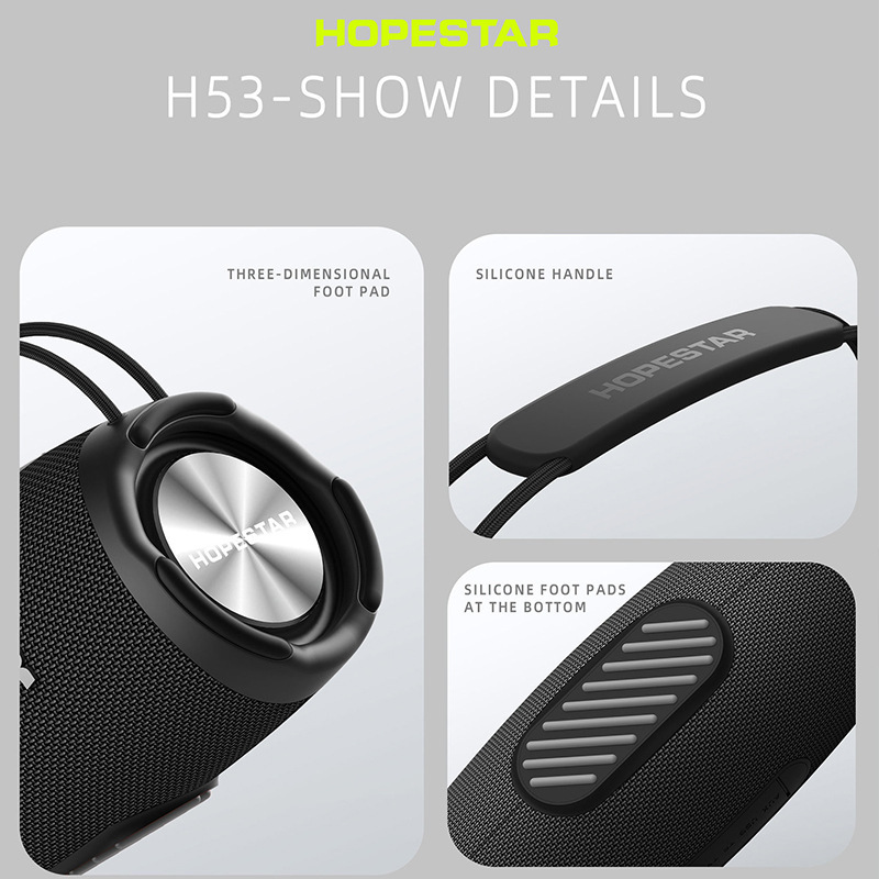 H53ワイヤレスbluetoothスピーカー防水ポータブル屋外ポータブルラグビーハイパワーデュアルスピーカーmp3プレーヤー|undefined