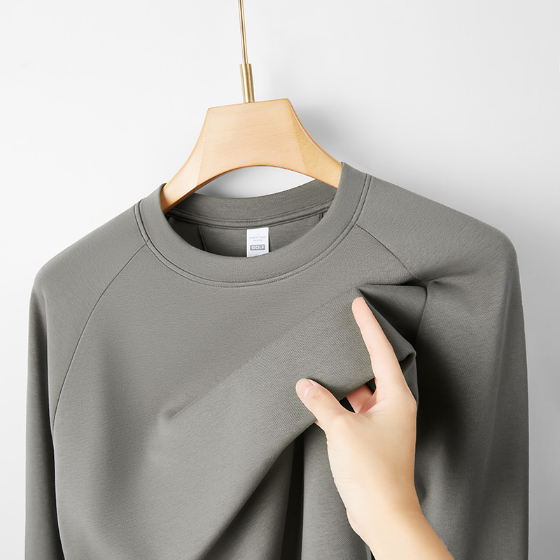 Hottem infrarrojo lejano camiseta de manga larga para hombre acolchado calentamiento otoño y invierno simple color sólido grueso camiseta de cuello redondo para hombre