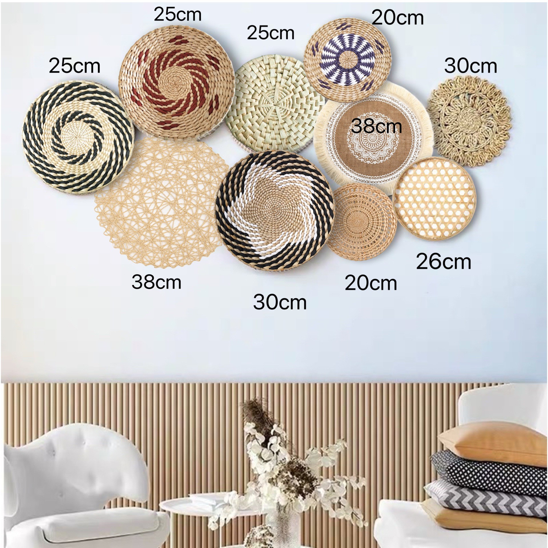 Decoración de Pared Tejida a Mano Estilo Pastoral para Restaurante y Paredes image 64