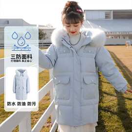 儿童羽绒服女童中长款新款冬季女中大童洋气加厚保暖防寒外套