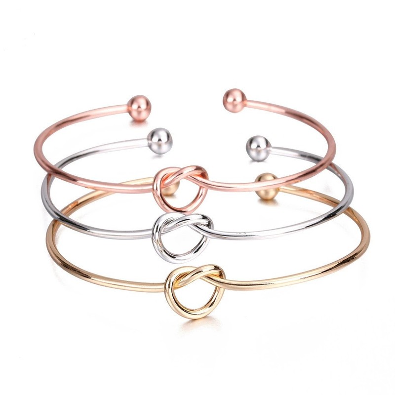 Amazon explosions stainless steel open knot bracelet Joker love alloy bracelet Europe and the United States cross-border jewelry wholesale Amazon explosions stainless steel open knot bracelet Joker love alloy bracelet Europe and the United States cross-border jewelry wholesale