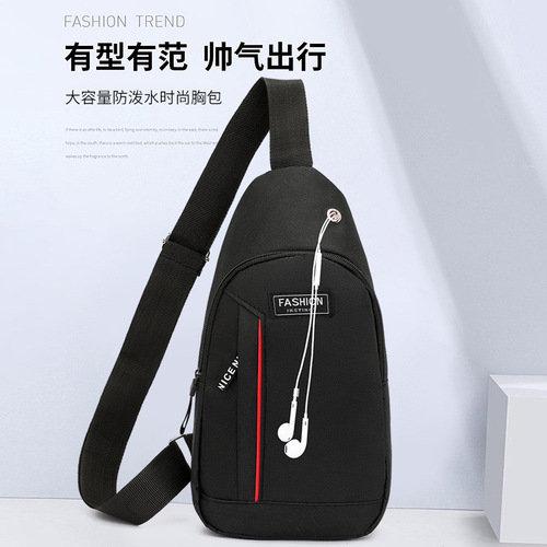 Men's Large Capacity Chest Bag Fashion Simple Single Shoulder Bag  New Oxford Cloth Trendy Casual Crossbody Bag Wholesale