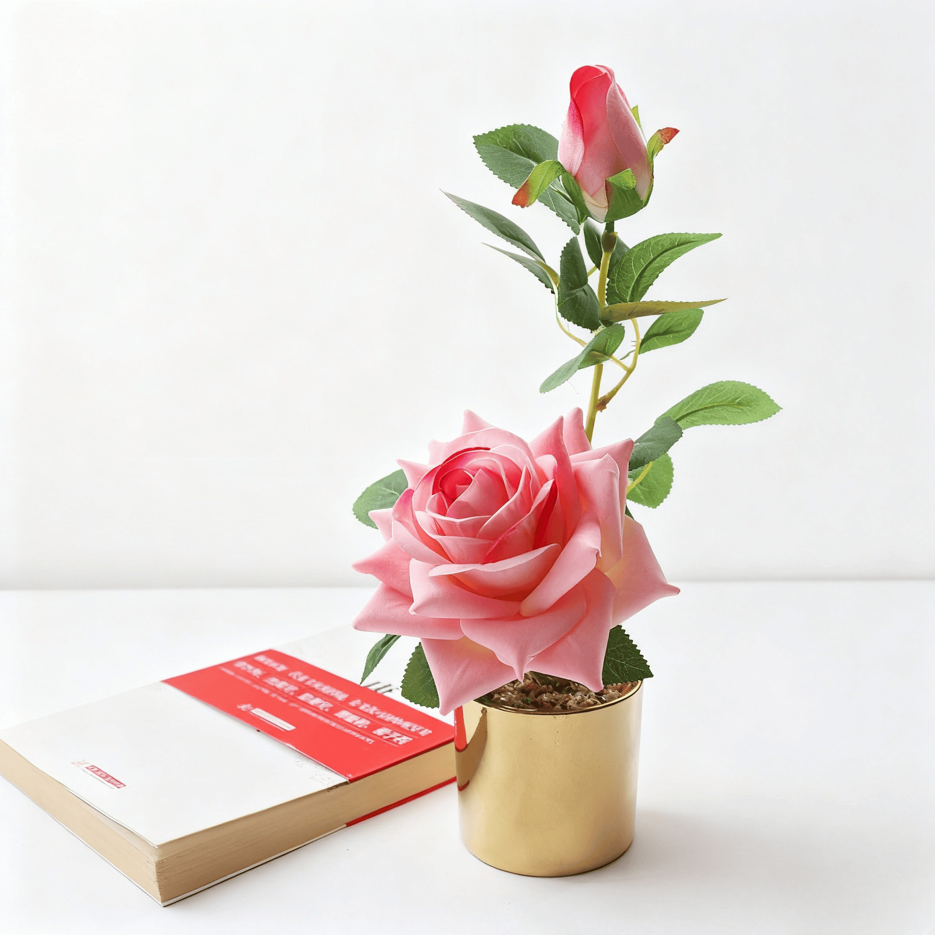 Flores falsas bonsái de rosas de alta gama de estilo europeo simulación de flores de moda decoración creativa decoración de plantas verdes artificiales simulación de macetas image 20