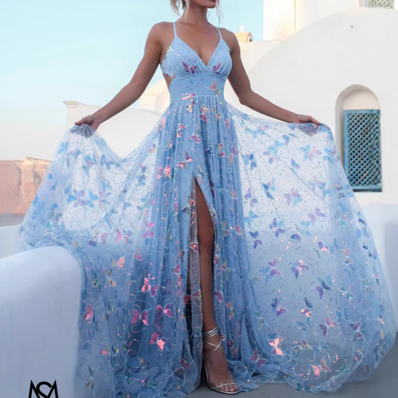 European and American Cross-Border Fashion Strapless Sparkling Party Event Elegant Slimming Long Dress Evening Gown European and American Cross-Border Fashion Strapless Sparkling Party Event Elegant Slimming Long Dress Evening Gown