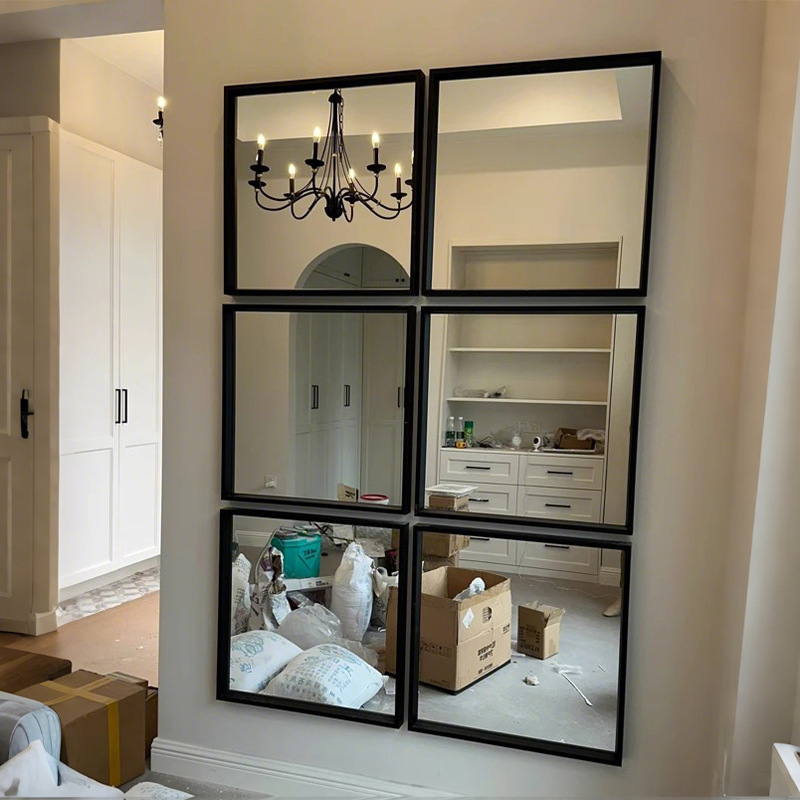 2025 New Mirror Black and White Normcore Hanging Painting Full-Length Mirror Restaurant Decorative Painting Living Room Bedroom Entrance Painting