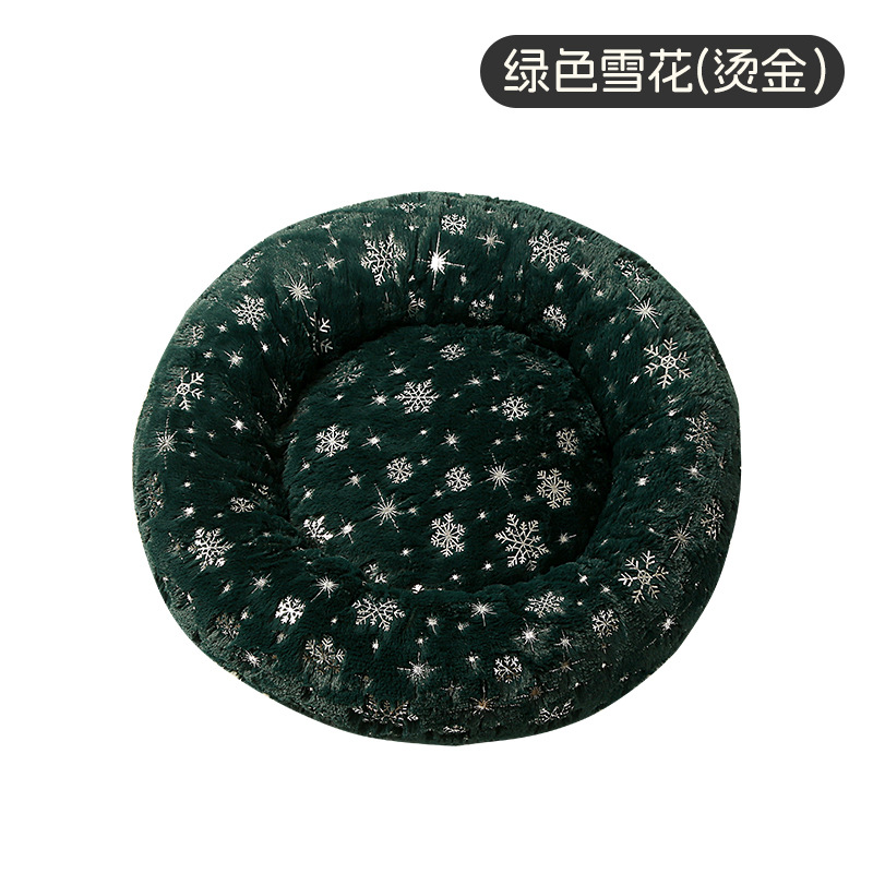 Round nest short hair-green snowflake (hot stamping) / Diameter 40cm