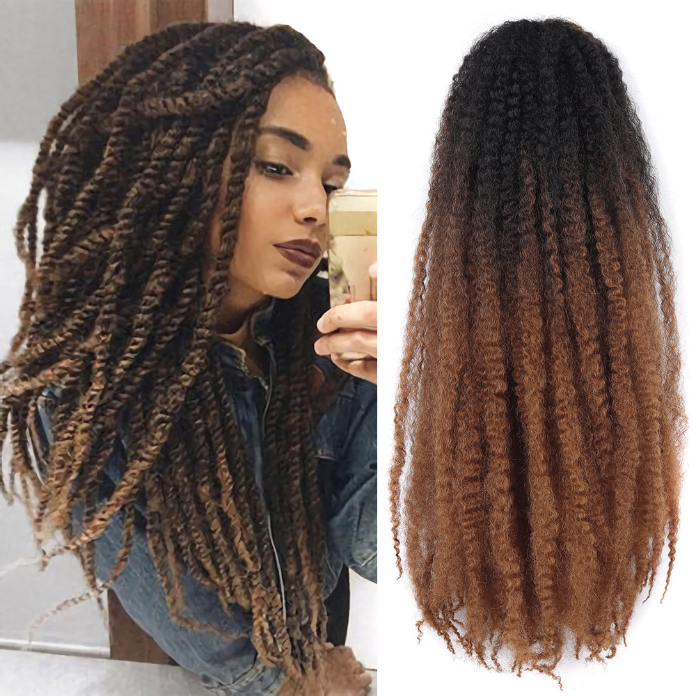 18 "Lorugas gancho de mano extensión de cabello 26 piezas dobladas por la mitad 52 gancho de mano negro extensión de cabello Lorota fibra química peluca