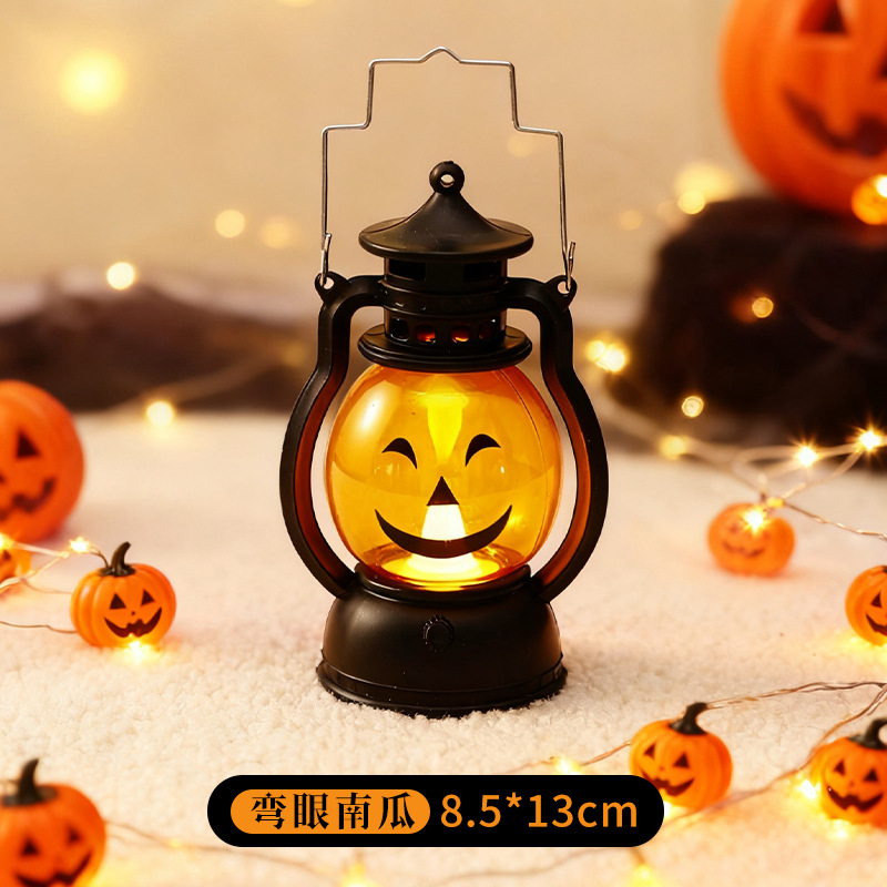 Halloween retro lámpara de aceite portátil lámpara de calabaza fantasma lámpara extraña luminosa luz de noche decoración de pastel 2025