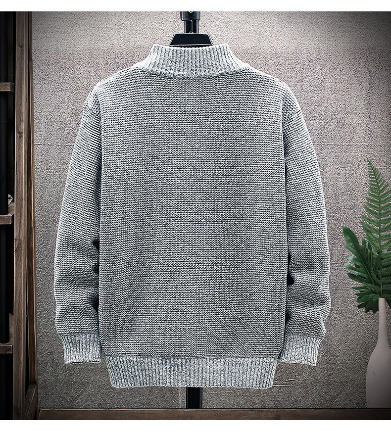 Herren Strickjacke Mit Reißverschluss Und Warmem Fleece Futter_voghion.com