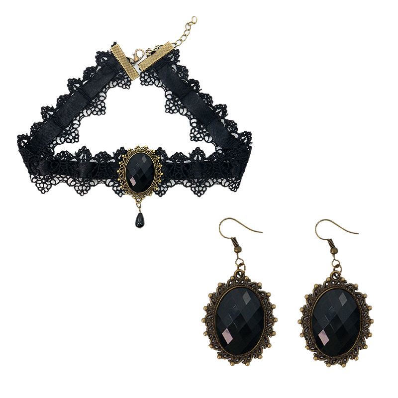 Cross-border para diseño misterioso collar de encaje de cristal de dama collar de diamante joyas de cadena de clavículas