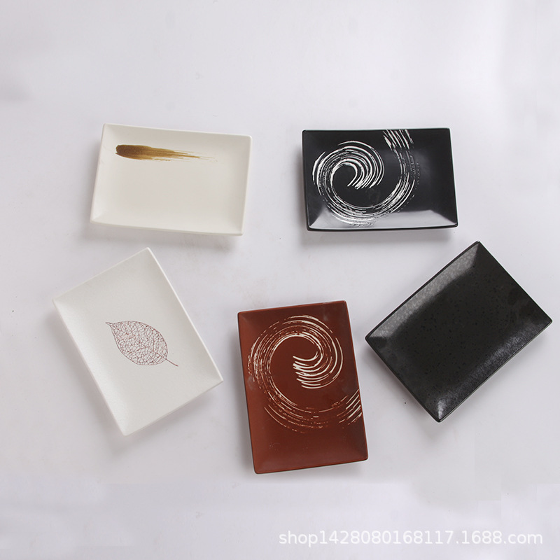 Cubertería de cerámica 9,5 Sushi placa rectangular grande bandeja para hornear