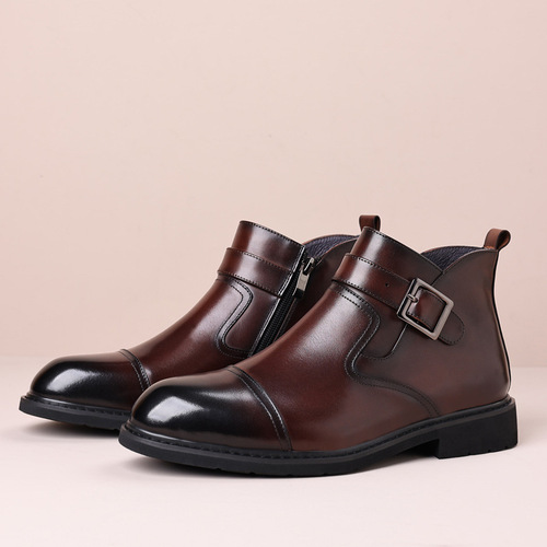 Chelsea boots, men's genuine leather business dress men's shoes, motorcycle knight short boots, men's retro British style men's boots