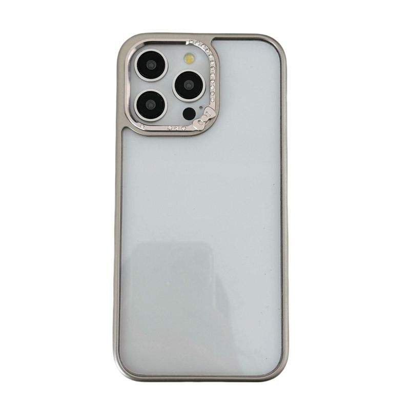 适用iPhone17promax肤感细圈透明手机壳苹果16蝴蝶结镶钻镜头保护|undefined