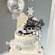 黑色合金汽車模型男神過生日G63越野車跑車插件擺件裝飾回力蛋糕
