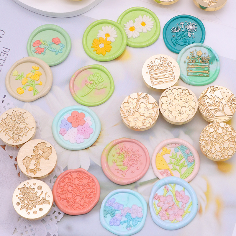 Cabeza de sello de pintura de fuego cabeza de cobre de planta verde patrón confeccionado sobre sellado cera sello de pintura de fuego Cabeza Fábrica al por mayor