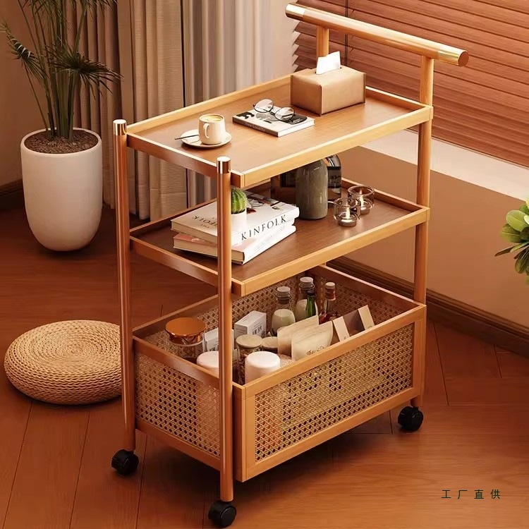Second-Hand Trolley Snack Storage Rack Restaurant Living Room Home Removable Coffee Table Sofa Side Table Storage Rack