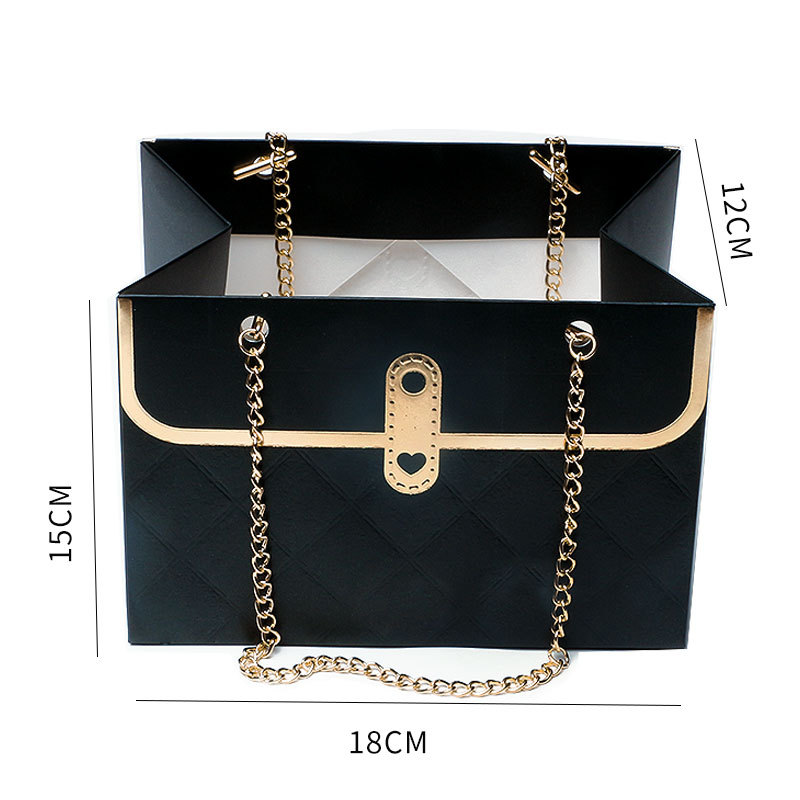 Caja de embalaje de flores de Huaxi, marca de moda, estilo coreano, pequeña fragancia, festival de Qixi, caja de flores plegable, caja de flores de lujo, caja de flores exquisita.