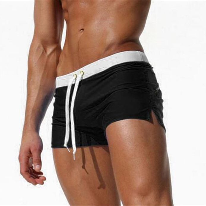 Herren-Badeshorts aus Nylon, einfarbig, flach geschnitten, blickdicht, hochelastisch, ganzjährig bequem._voghion.com