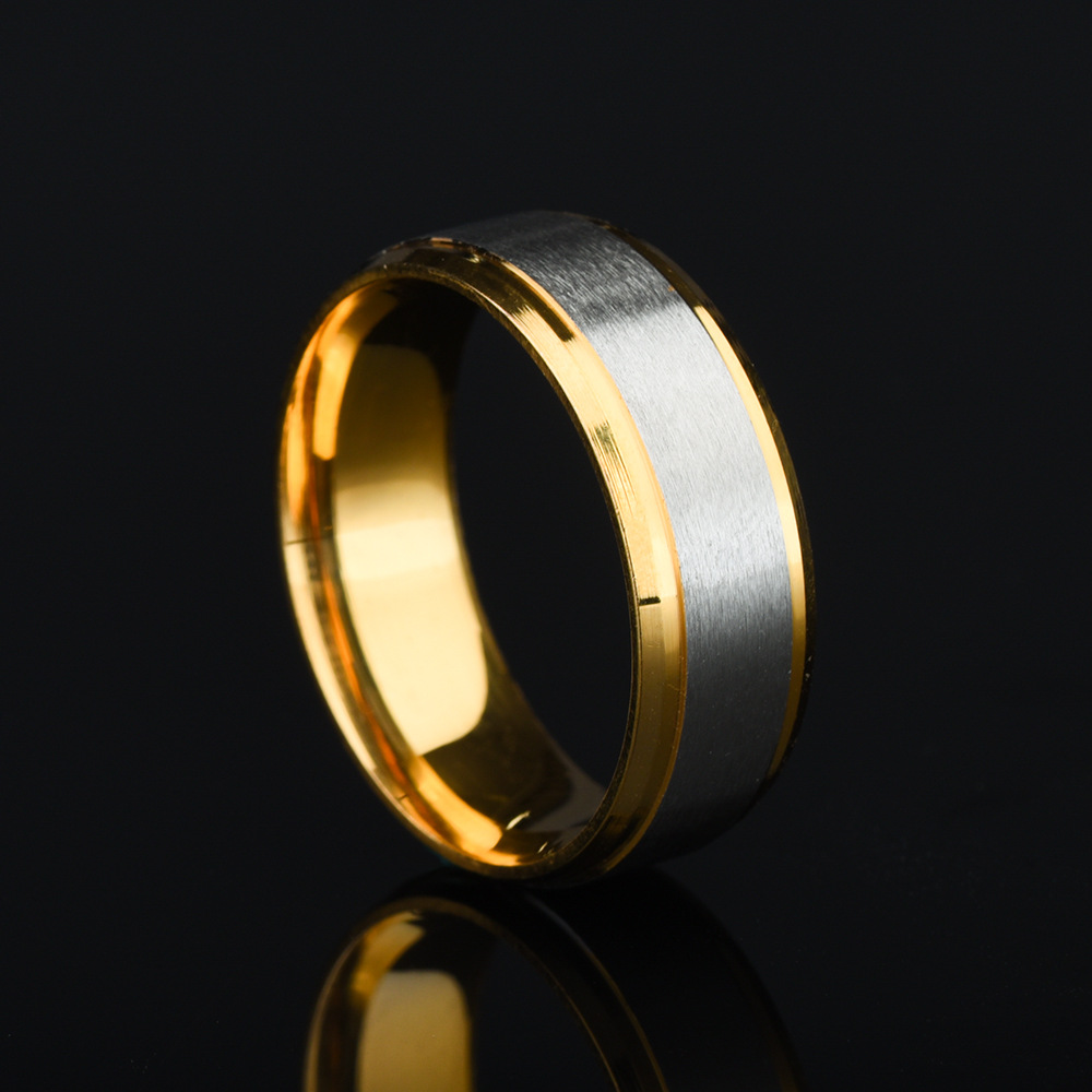 1 Piece Quantity Retro 316 Stainless Steel Solid Color Men Band Rings