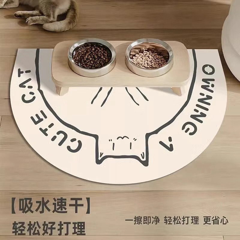 简约硅藻泥沥水垫宠物吸水耐脏进食垫易打理宠物餐垫桌面沥水垫|undefined
