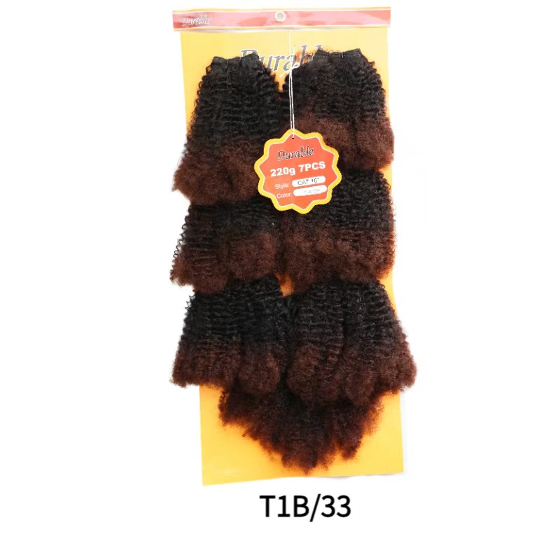 Cortina de Cabello Rizado Africano de Seda de Proteína Suave y Alta Simulación