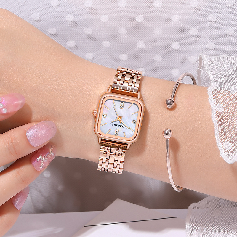 Men's Watches diamond studded fashionable new square ladies' watch female watch stainless steel strap quartz watch _voghion.com