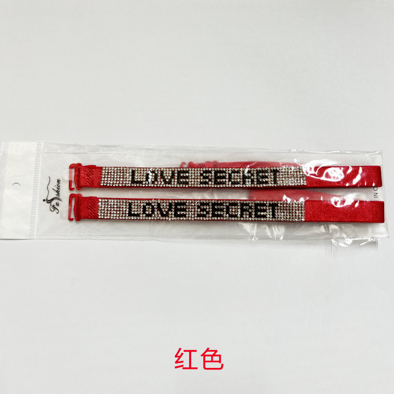 LOVSE SECRET款带钻肩带-红色 / 宽1.5cm长38cm