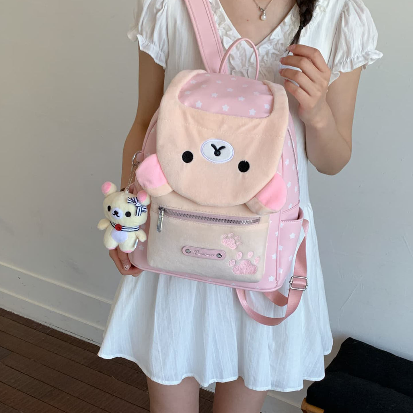 Cute oso mochila de alto valor de los estudiantes de viaje lindo 2026 nuevo tipo de mochila de dibujos animados para mujeres mochila de verano