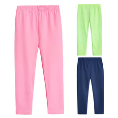 Candy-colored girls' milk silk double-sided velveteen leggings spring and autumn thin style small and medium children's pants children's pants children's clothing