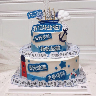 Graduation season cake decoration ornaments small sailboat fondant chocolate silicone mold we graduate card insert