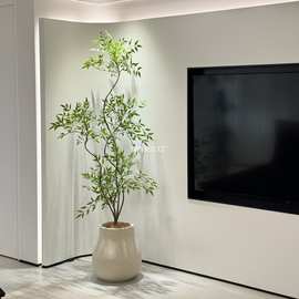 海虹景品南天竹仿真绿植室内客厅仿生假树高端轻奢花大型落地盆栽