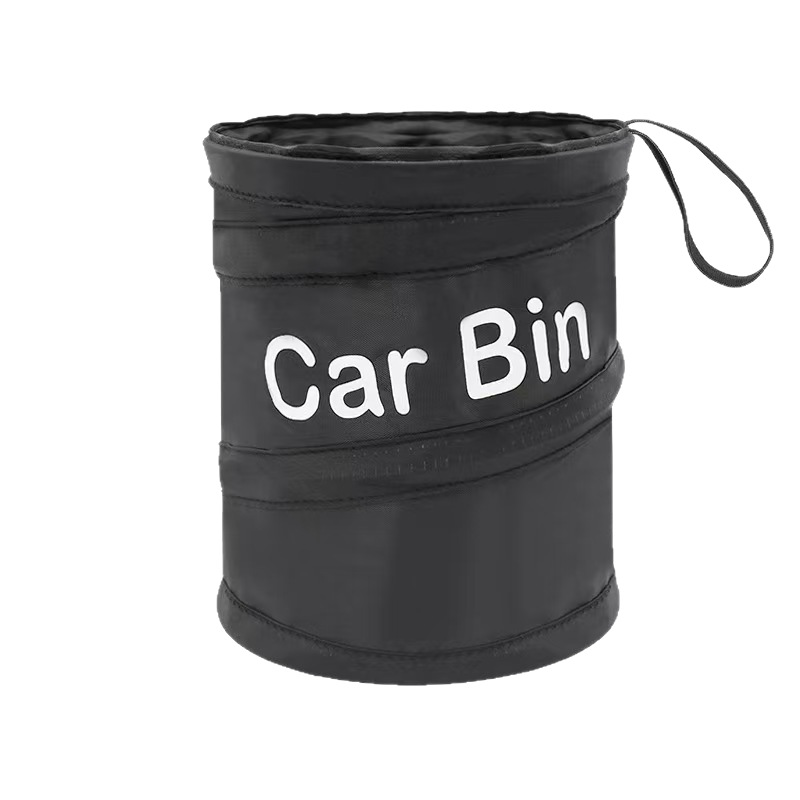 Basura plegable portátil transfronteriza montada en vehículo, asiento de automóvil adhesivo caja de almacenamiento caja de almacenamiento barril espiral montado en vehículo image 6