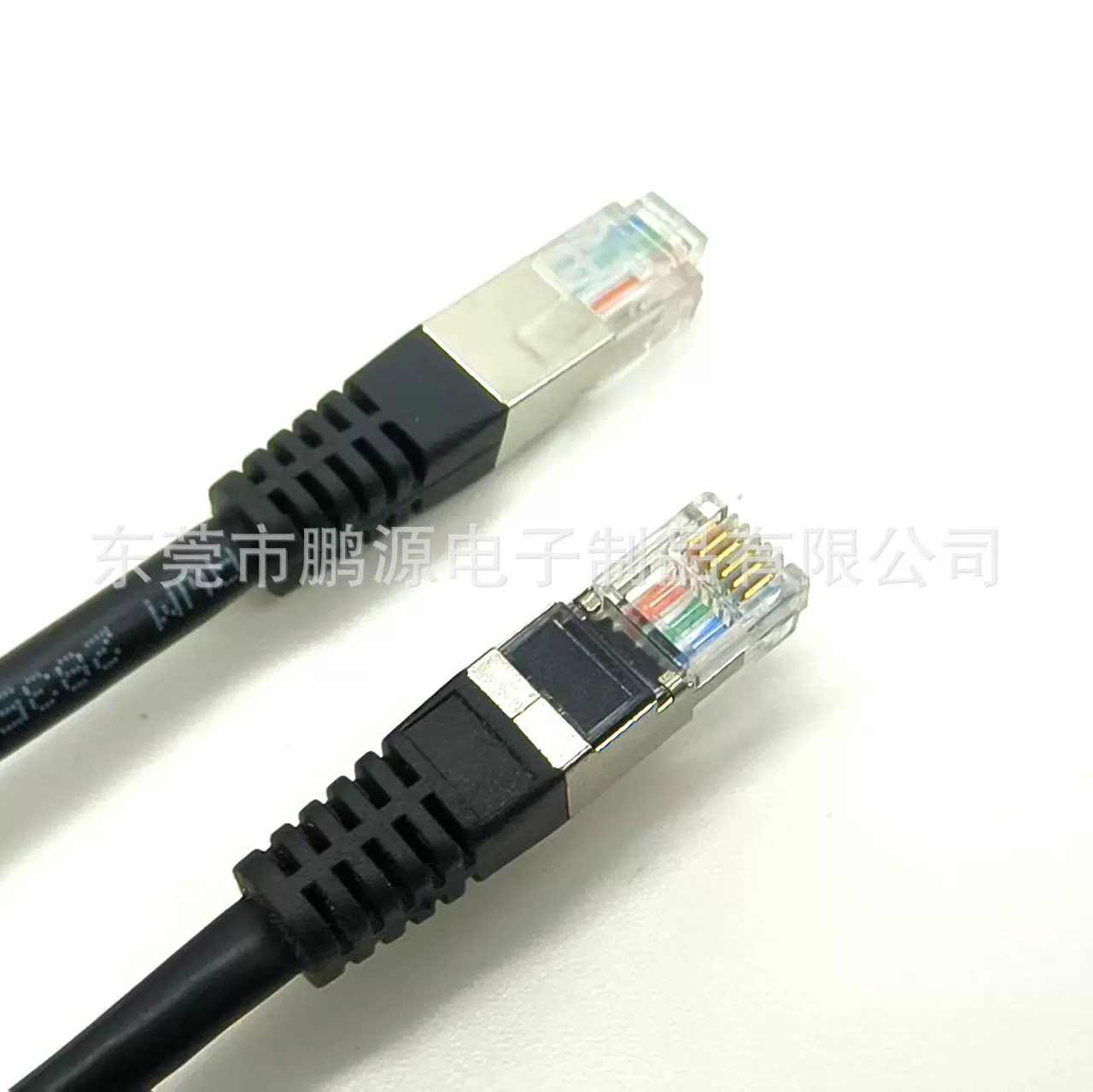 RJ12屏蔽电话线RJ11屏蔽跳线注塑电话线 FTP电话线485电话线0.5M