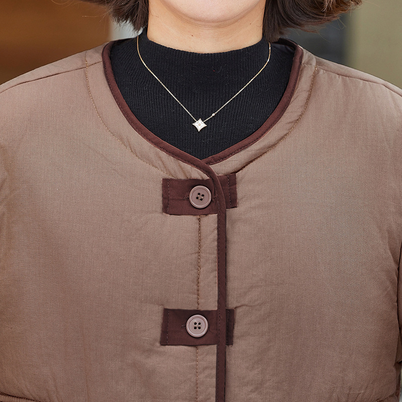 妈妈秋冬装轻薄棉衣短款外套女中老年女装盘扣棉服保暖棉袄上衣|undefined