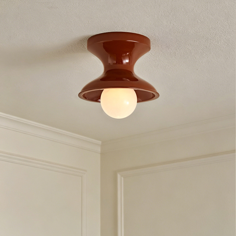 【Caramel】Medieval-style caramel-colored ceiling lamp, French retro corridor, hallway, balcony lamp, ambiance lighting fixture