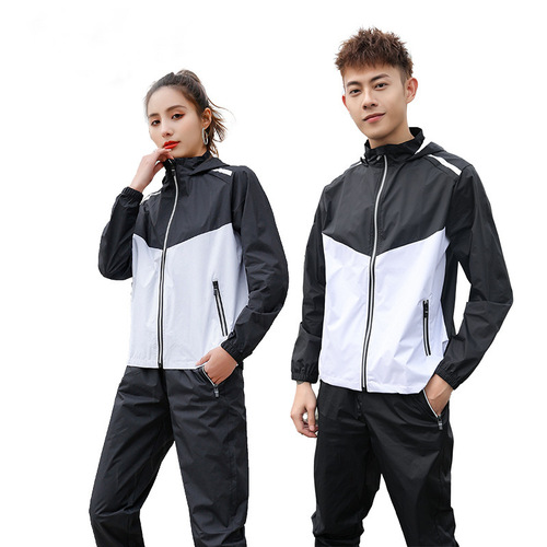 Korean Couple's Sweaty Exercise Training Body Suit Sports Exercise Fitness Sweat Suit Heavy Sweat Suit Set