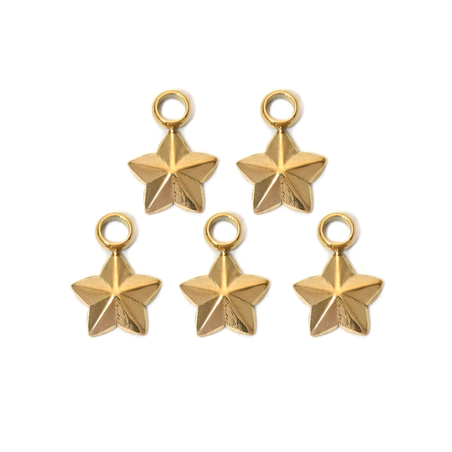 7g Weight Pendant Jewelry Making Type 5 PCS/Package 304 Stainless Steel Star Pendant