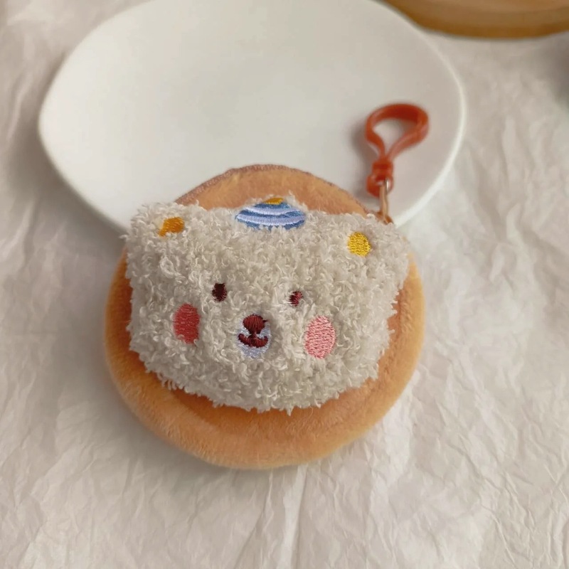 Xiaohongshu 面白いクッキーイヤホン小銭入れかわいい漫画ぬいぐるみコイン小銭入れ女性収納キーバッグ|undefined