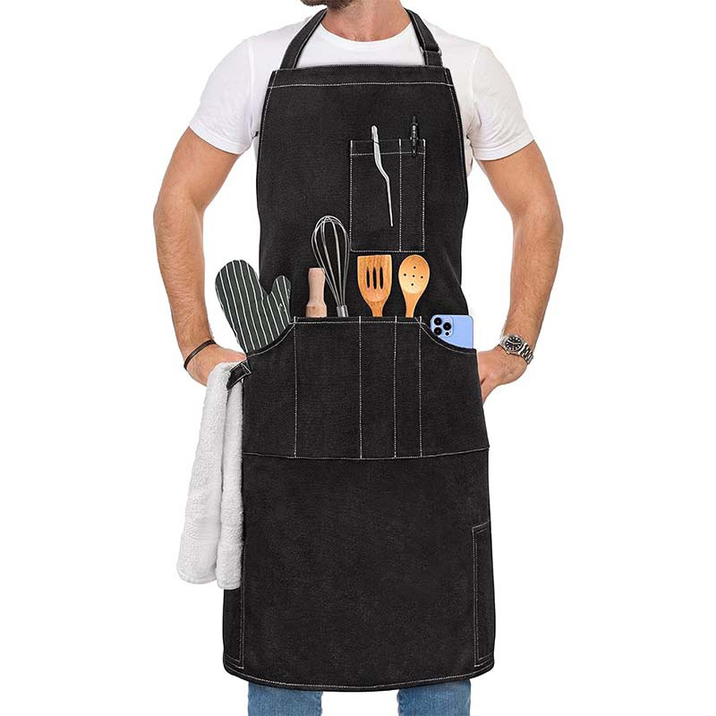 Amazon cross-border barbecue delantal conjunto de herramientas antiincrustantes al aire libre cocinero ropa de trabajo hombre cocina delantal de lona gruesa