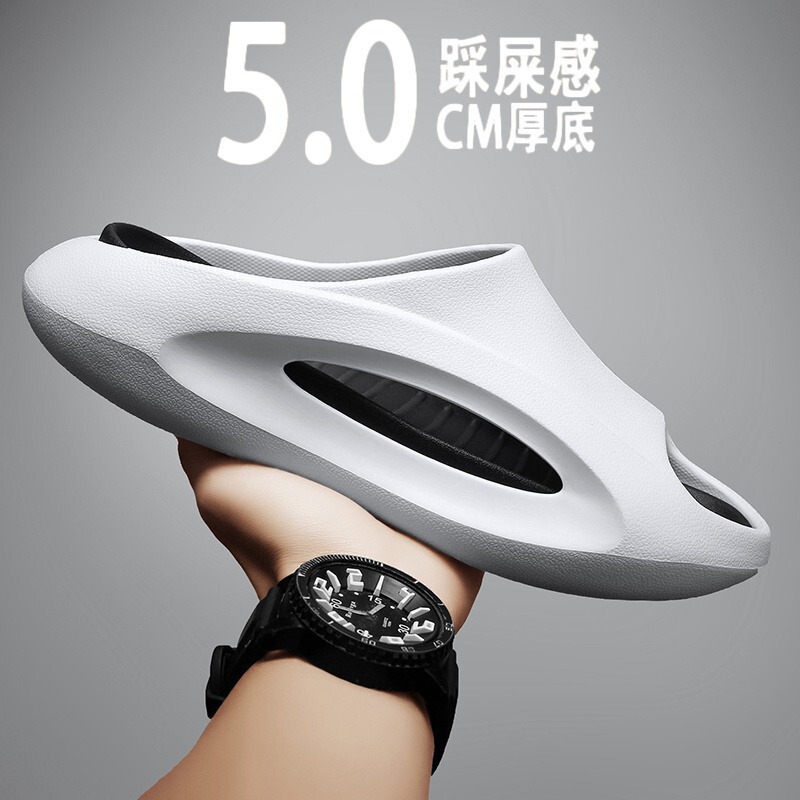 2025年の新しいトレンディな男性用スリッパ、滑り止め、厚底、夏用アウター、スポーツスタイルサンダル、メンズシューズ、耐摩耗性|undefined