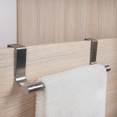 Yangjiang manufacturer stainless steel single pole towel rack kitchen punch-free towel hanging rod cabinet door back rag