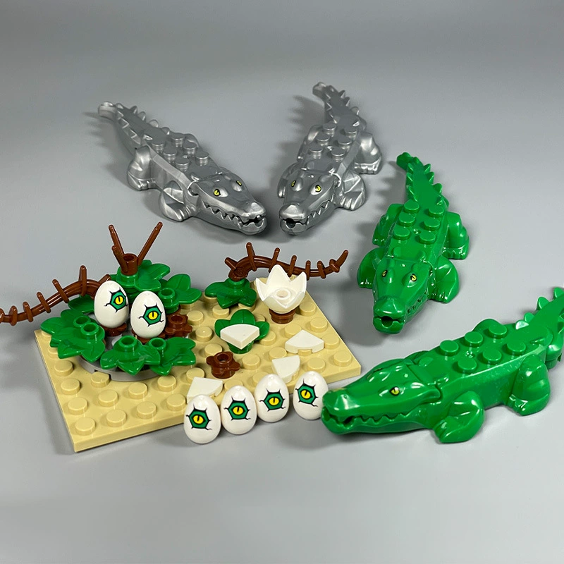 Мини-конструктор MOC: гнездо крокодила с яйцами