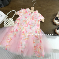 女寶寶立體蝴蝶連衣裙夏季新款小女孩洋氣超仙甜美網紗公主裙外貿