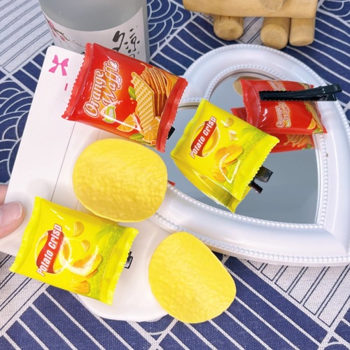 Fun Simulation Potato Chip Hair Clip Cute Cartoon Girl Heart Student Duckbill Clip Creative Funny Hair Accessories Headwear Wholesale