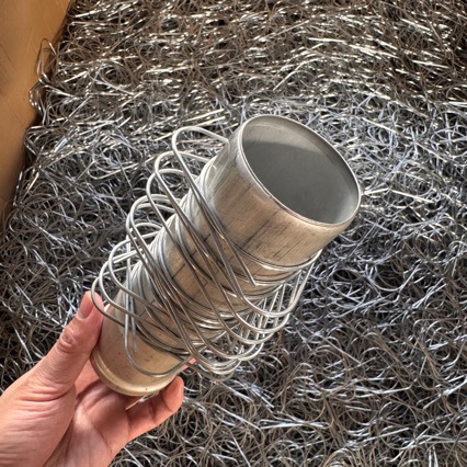 燃气壁挂炉铝制烟管弹簧烟道隔离内衬卡簧直插式排烟管卡簧高弹力