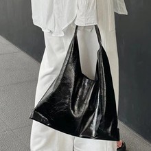 大容量三角托特包真皮设计感单肩油蜡牛皮复古韩系子母袋女包潮